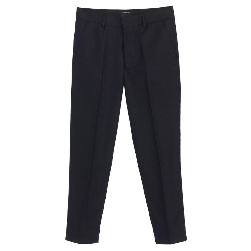 Gioberti Boy's Flat Front Dress Pants, Black, 2T